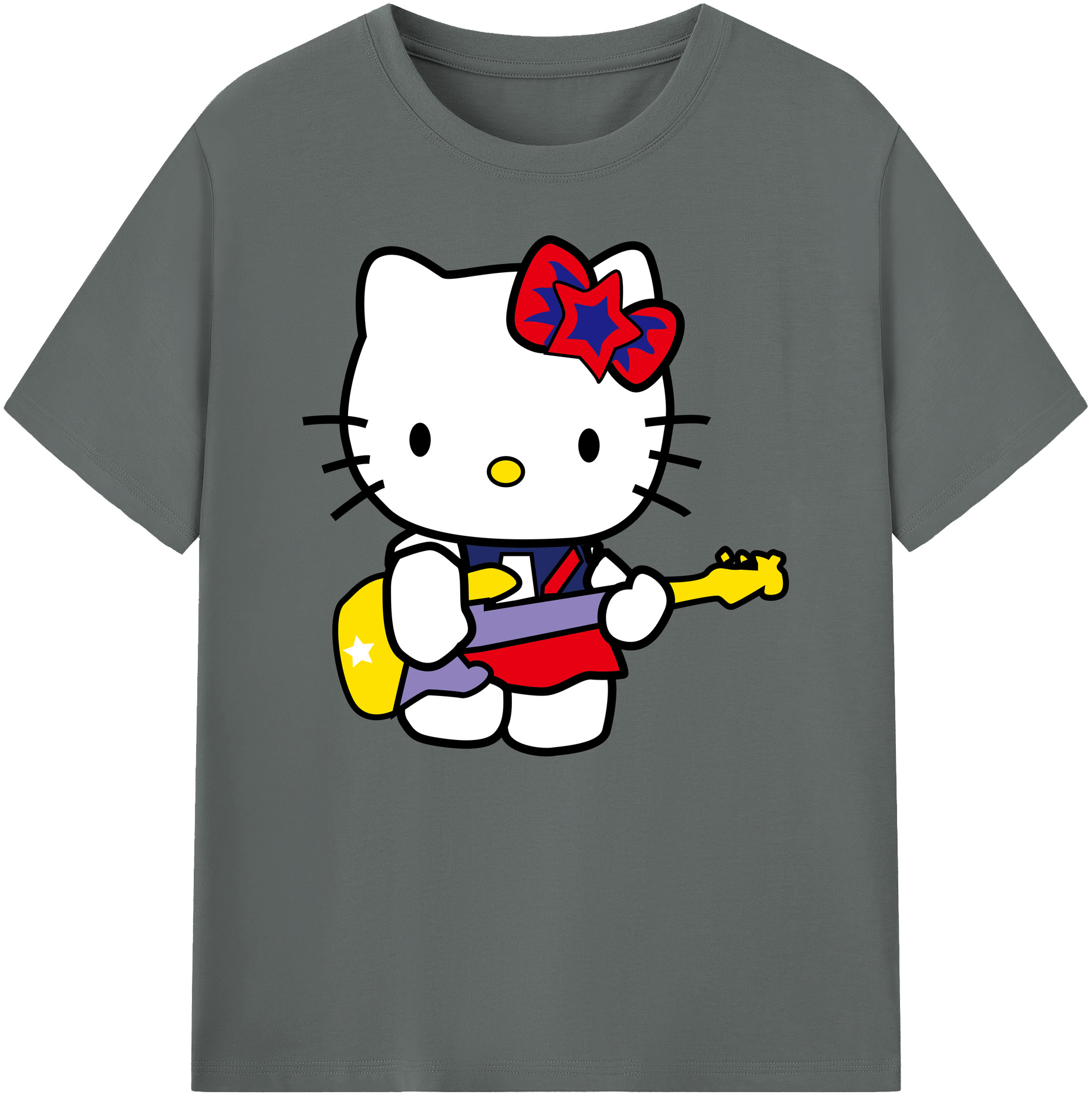 （画像用） Hello Kitty ハローキティ 綿100％ メンズ半袖Tシャツ｜肌触りやわらか＆通気性
